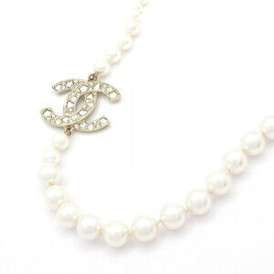 Chanel Cream Gold Clear Faux Pearl #343294C17B